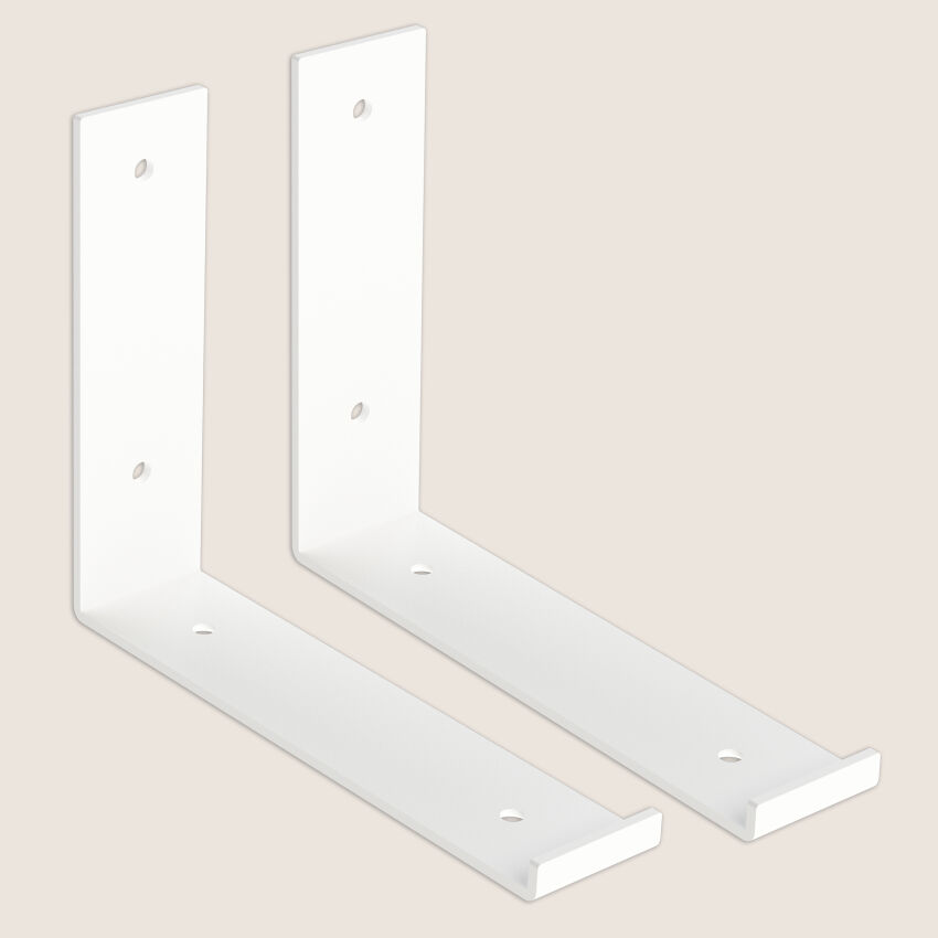 Brackets for the shelf L-170 made of metal painted white