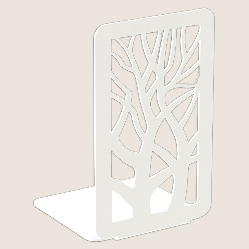 TREE bookend made of metal painted white