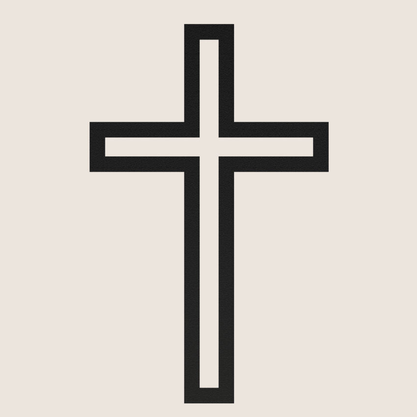 Wall cross SAVIOR 500 hanging metal black