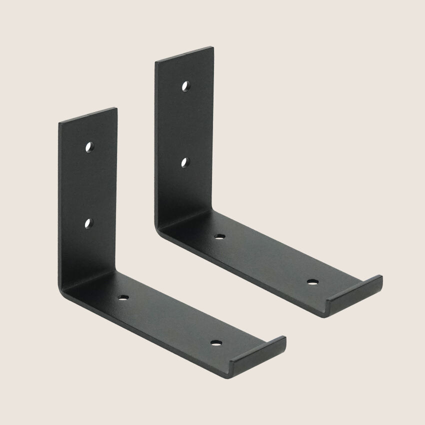 Brackets for shelf L-120 painted metal black