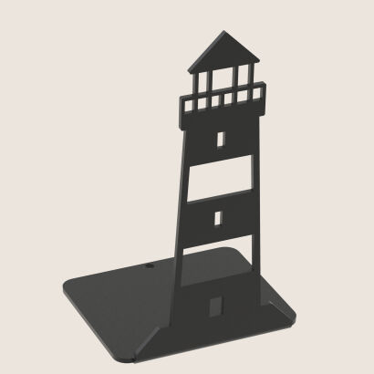 Bookend LIGHTHOUSE metal painted black