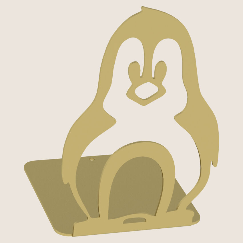 Metal bookend PENGUIN gold