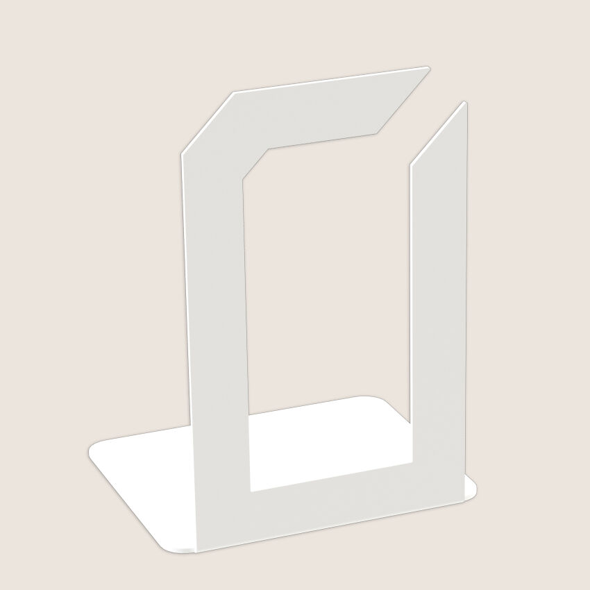 QUAD metal bookend painted white