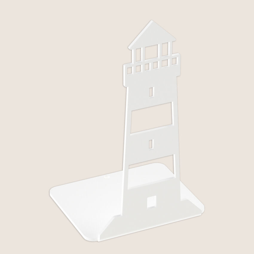 Metal bookend LIGHTHOUSE white