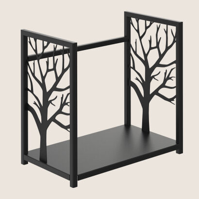 Wood rack for the fireplace FOGO 500 x 500 TREE metal black