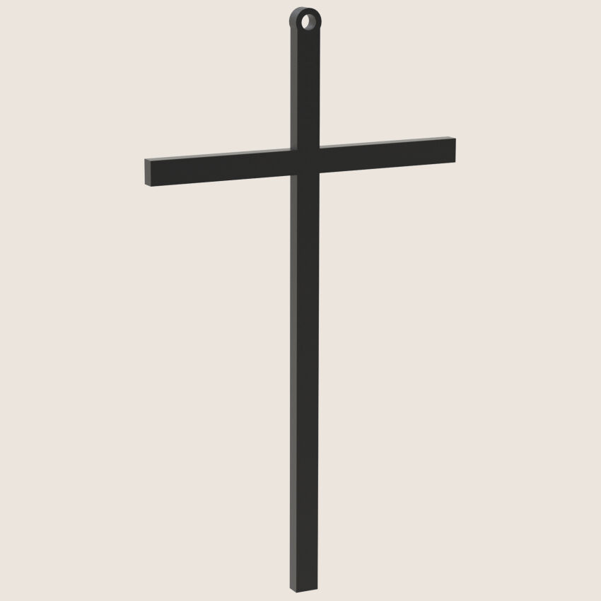 Wall cross SLIM hanging metal black