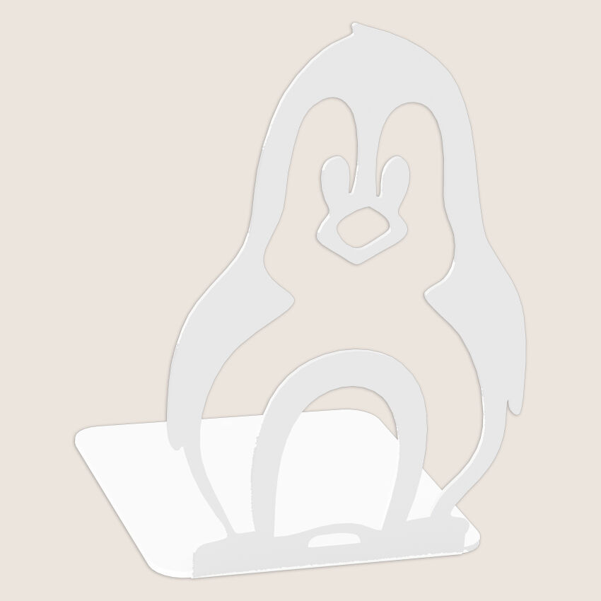 Metal bookend PENGUIN white