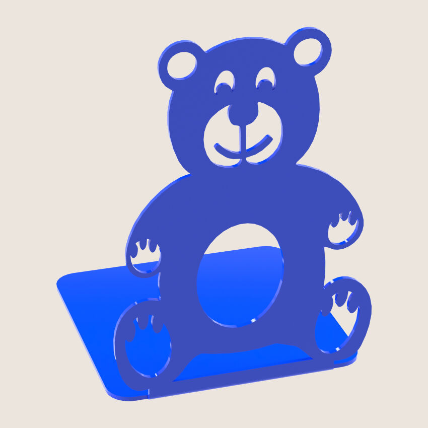 Metal bookend BEAR blue