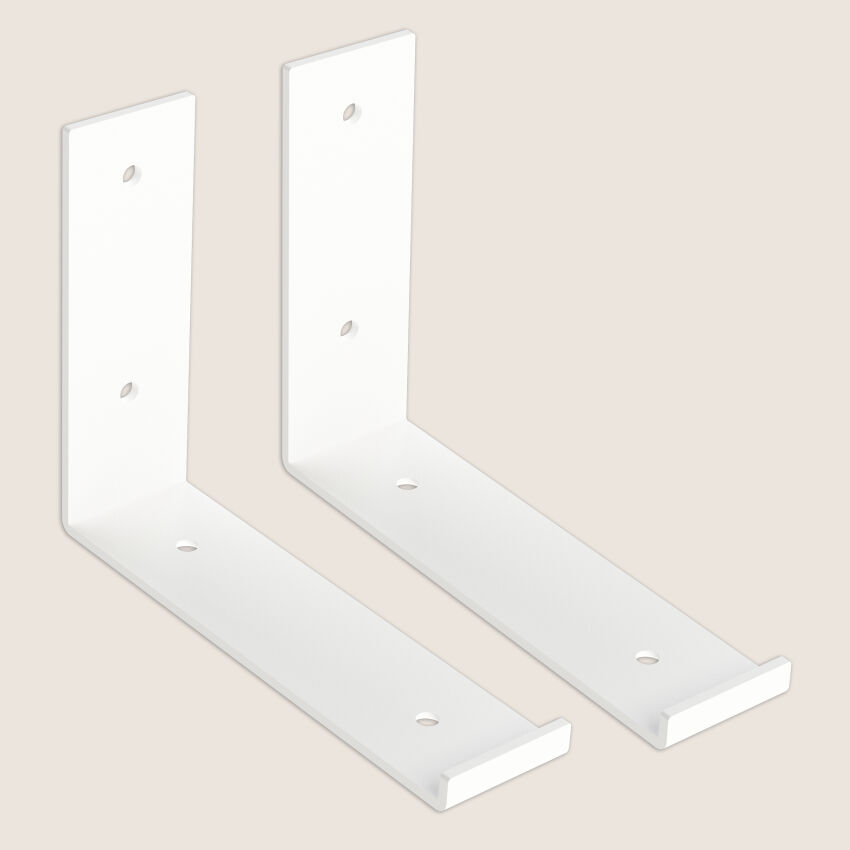 Supports for the L-150 shelf, metal painted white