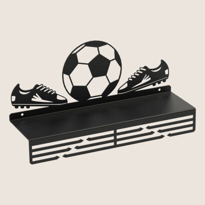 Metal hanger for medals BALL FOOTBALL with a shelf black